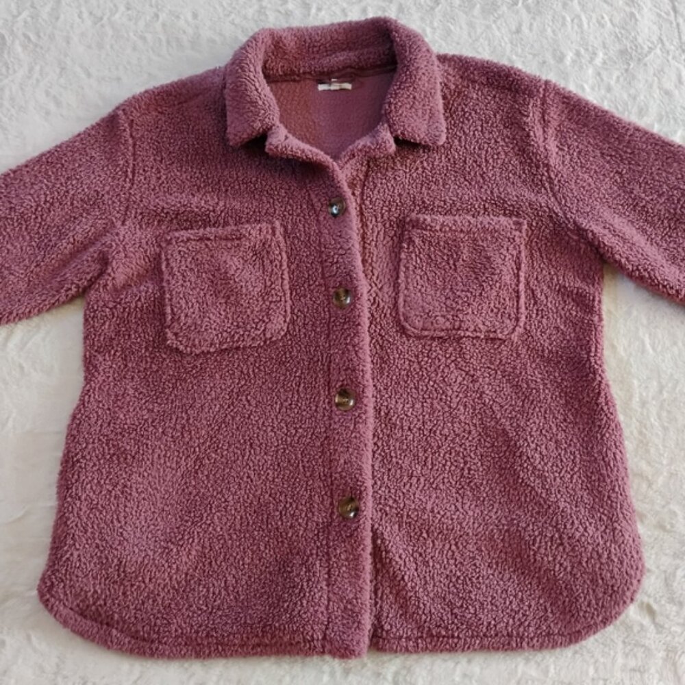 Maurices Button Down Sherpa Shacket - image 2